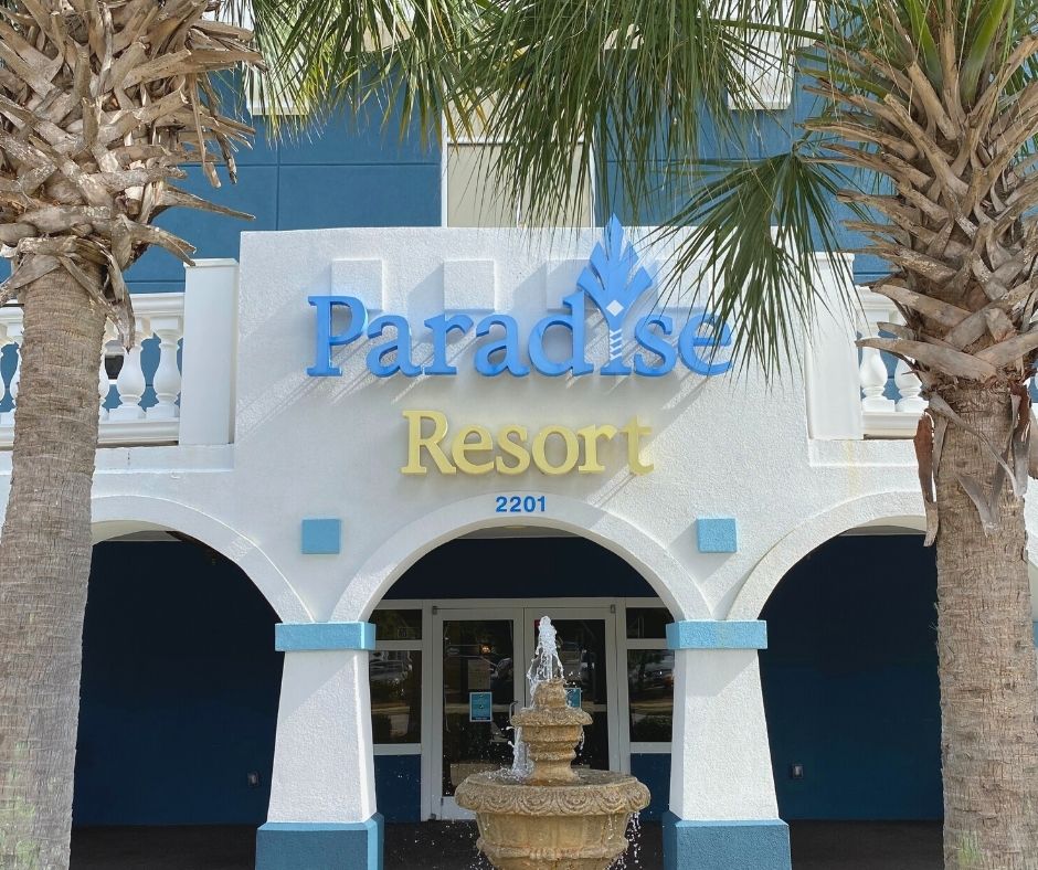 Front Sign at Paradise Resort