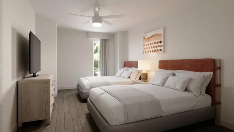 Oceanfront 2 Bedroom Condo Rendering - Guest Bedroom