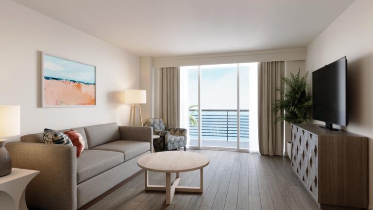 Oceanfront 2 Bedroom Condo Rendering - Living Room