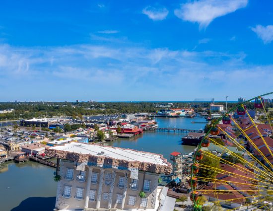 Aerial view of broadway at the beach